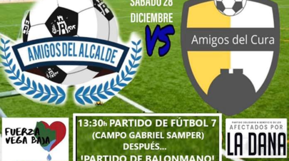 Partido Benéfico por el DANA, amigos del alcalde contra amigos del cura Partido Benéfico por el DANA, amigos del alcalde contra amigos del cura