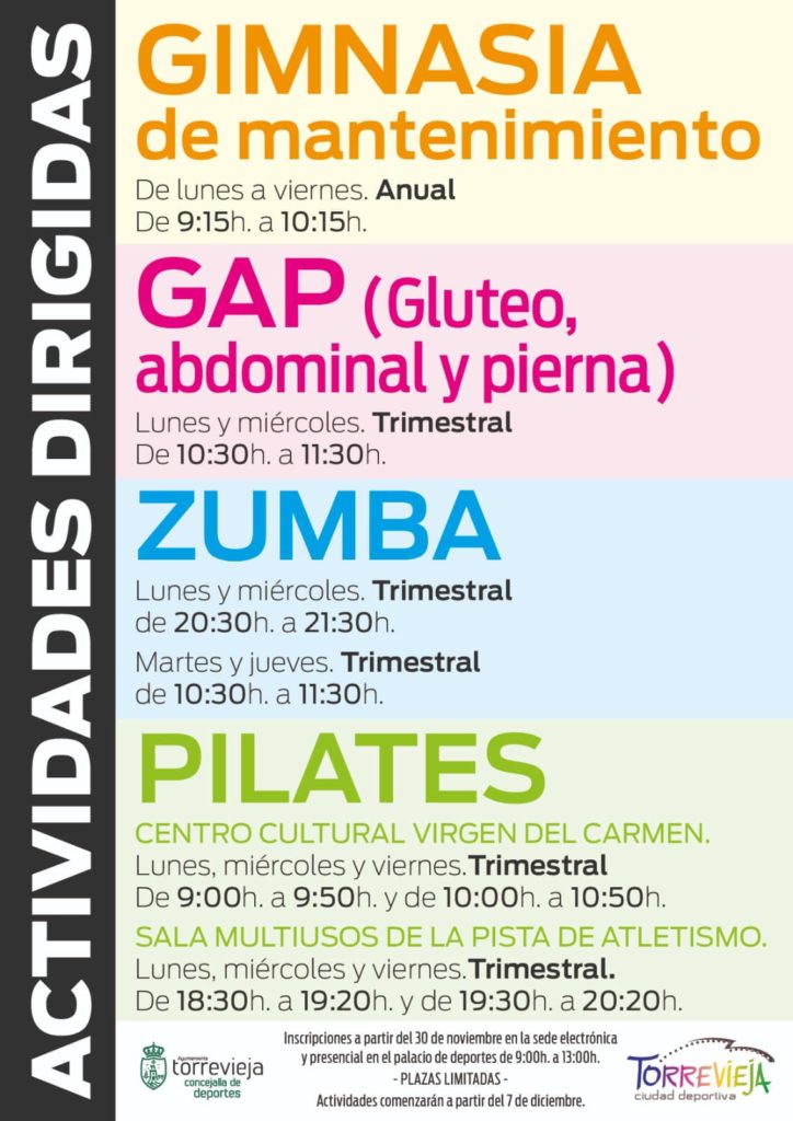 📣Recuperamos las ACTIVIDADES DIRIGIDAS en la Concejalía de Deportes!!🏃‍♀️🤸‍♀️💃