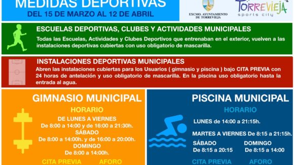 📣 Información sobre las nuevas medidas a tomar por la Concejalía de Deportes ante la nueva normativa decretada por la Consellería de Salud de la Comunidad Valenciana en el ámbito deportivo. 📔‼️