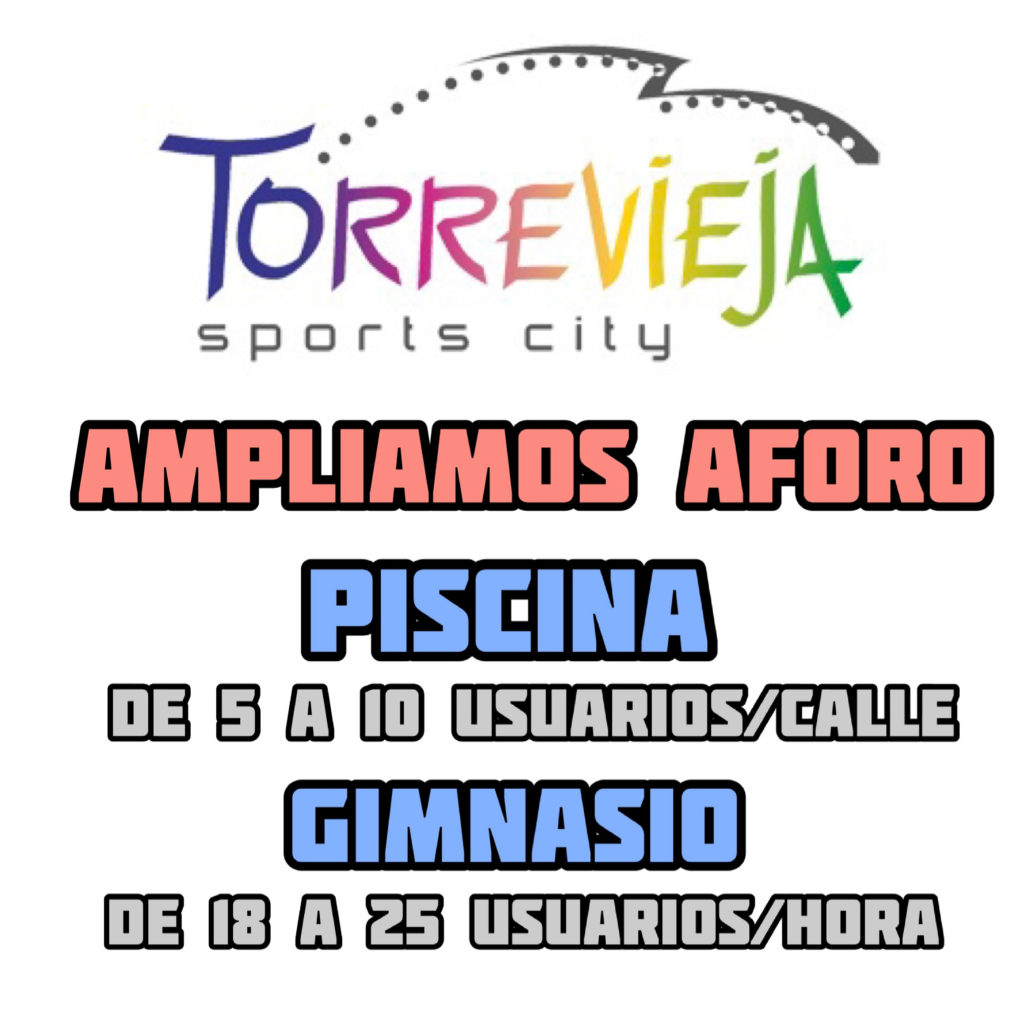 📣‼️Aumentamos aforo de 🏊🏻‍♂️PISCINA y 💪🏻GIMNASIO‼️