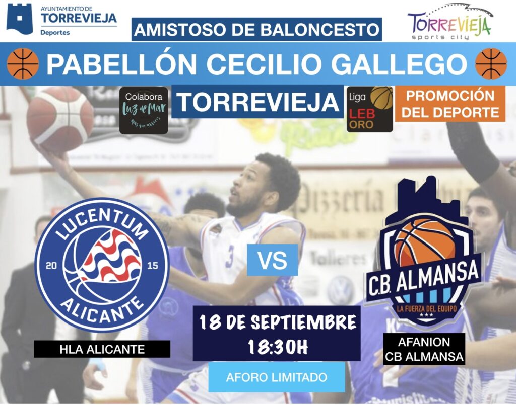 Liga LEB ORO en el Cecilio Gallego: ⛹🏿‍♀️HLA Alicante y ⛹️Afanion CB Almansa