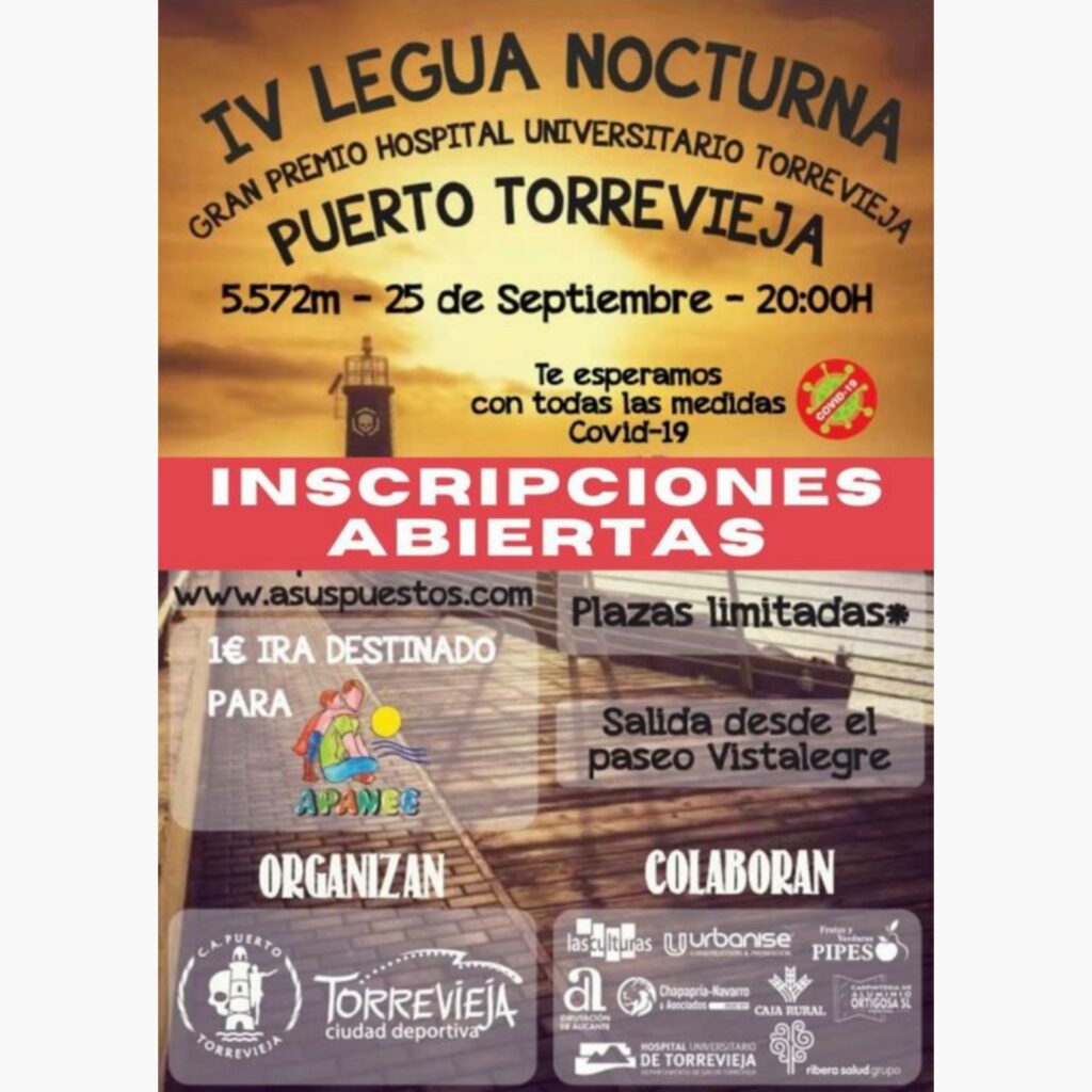 El próximo 25 de septiembre se correrá la IV Edición de la Legua Nocturna Solidaria