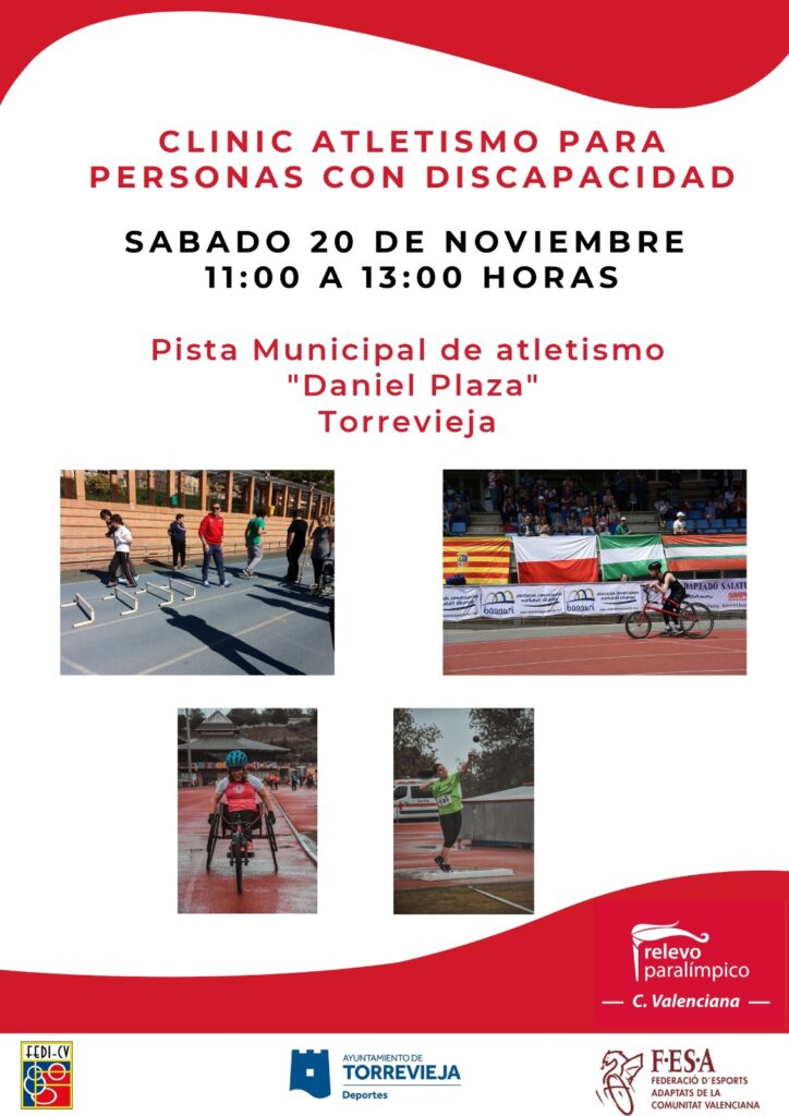 👉🏼Clinic de atletismo para personas con Discapacidad