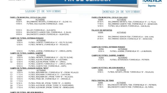 (Español) AGENDA DEPORTIVA PARA ESTE FIN DE SEMANA (Español) AGENDA DEPORTIVA PARA ESTE FIN DE SEMANA