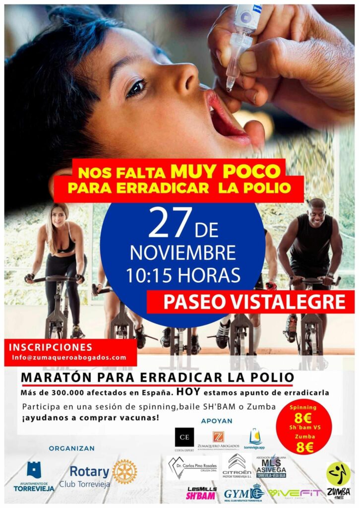 El Ayuntamiento de Torrevieja y el Rotary Club organizan un Maratón contra la polio