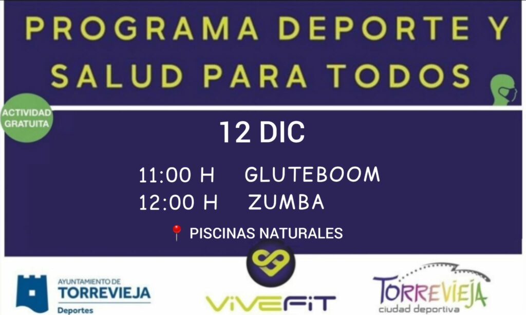 GLUTEBOOM Y ZUMBA ESTE DOMINGO EN LAS PISCINAS NATURALES
