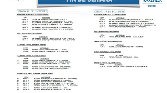 (Español) AGENDA DEL FIN DE SEMANA