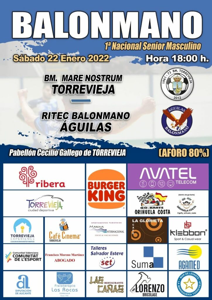EL SÉNIOR MASCULINO DEL MARE NOSTRUM RECIBE ESTE SÁBADO AL BALONMANO ÁGUILAS