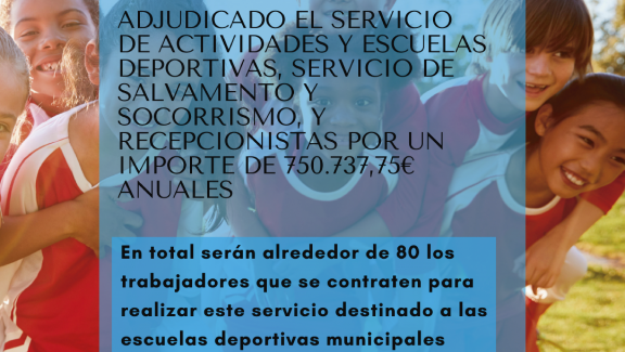 (Español) 👉🏻Adjudicado el servicio de actividades y escuelas deportivas, servicio de salvamento y socorrismo, y recepcionistas por un importe de 750.737,75 euros anuales