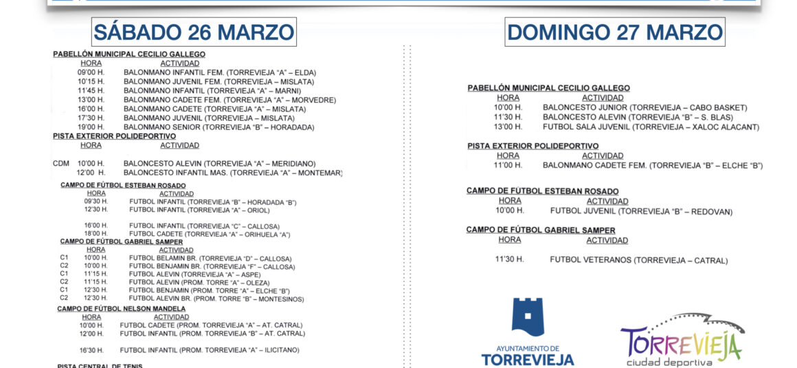 📆 ¡AGENDA DEPORTIVA PARA ESTE FIN DE SEMANA! 📆 ¡AGENDA DEPORTIVA PARA ESTE FIN DE SEMANA!
