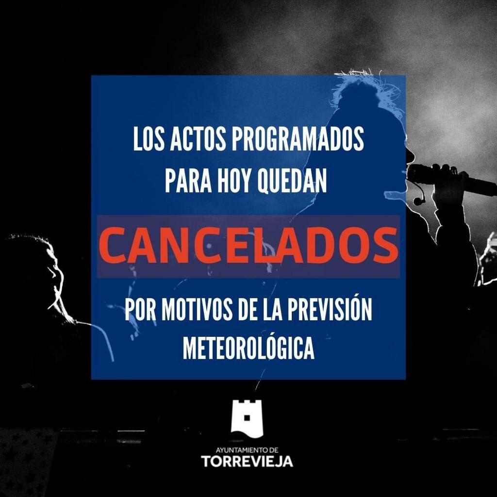 🔴🔴⚠️CANCELADOS LOS ACTOS PROGRAMADOS PARA EL DÍA DE HOY POR MOTIVO DE LA PREVISIÓN METEOROLÓGICA⚠️🔴🔴