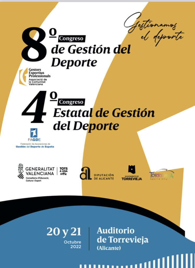 🏆EL 8º CONGRESO DE GESTIÓN DEL DEPORTE Y 4º CONGRESO ESTATAL DE GESTIÓN DEL DEPORTE, SE CELEBRARÁ EN EL AUDITORIO INTERNACIONAL DE TORREVIEJA, LOS DÍAS 20 Y 21 DE OCTUBRE