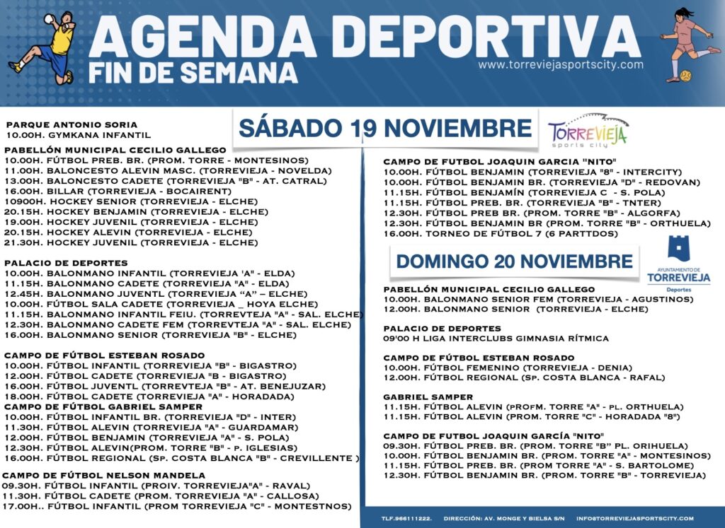 📆 ¡AGENDA DEPORTIVA PARA EL FIN DE SEMANA!