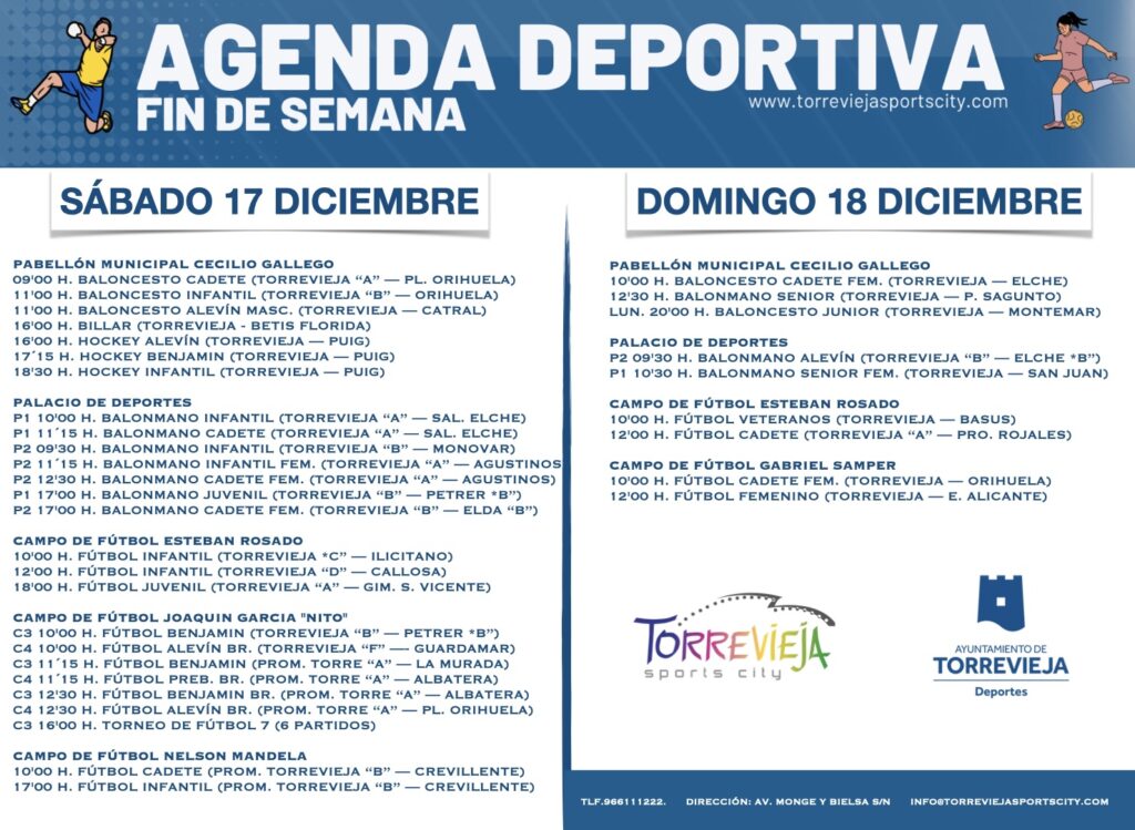 📆 ¡AGENDA DEPORTIVA PARA EL FIN DE SEMANA!