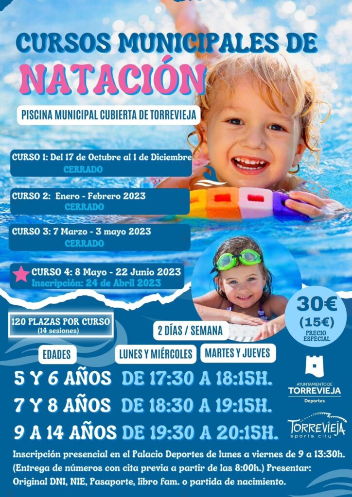 📣 ¡SE ABREN INSCRIPCIONES PARA LOS CURSOS MUNICIPALES DE NATACIÓN! 🏊🏻‍♀️🏊🏻‍♂️