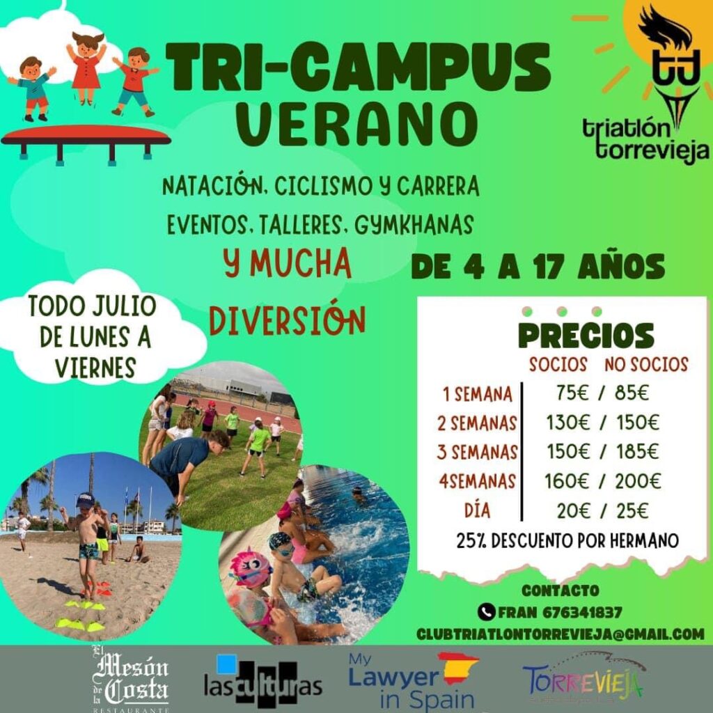 La 2ª edición del TRI-CAMPUS de verano del club triatlón Torrevieja.