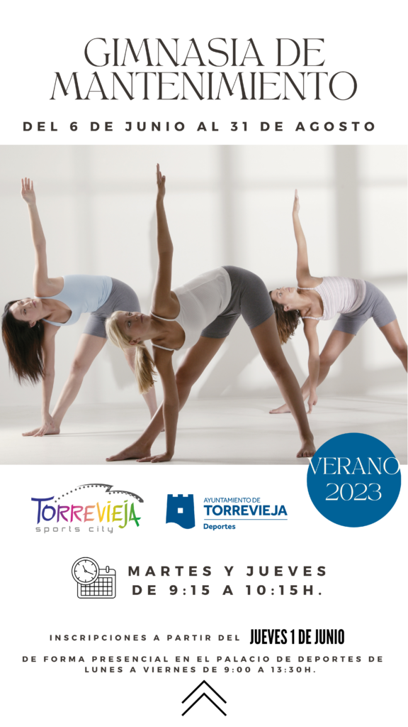 📣Nuevas inscripciones para la actividad de GIMNASIA DE MANTENIMIENTO VERANO 2023!!🏃‍♂️💃