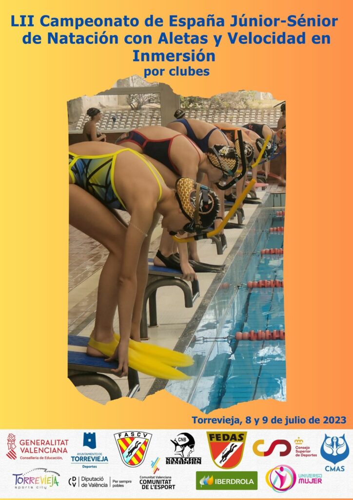 🏆 Torrevieja acoge este fin de semana, del 08 y 09 de julio, el LII Campeonato de España Júnior-Sénior de Natación con Aletas