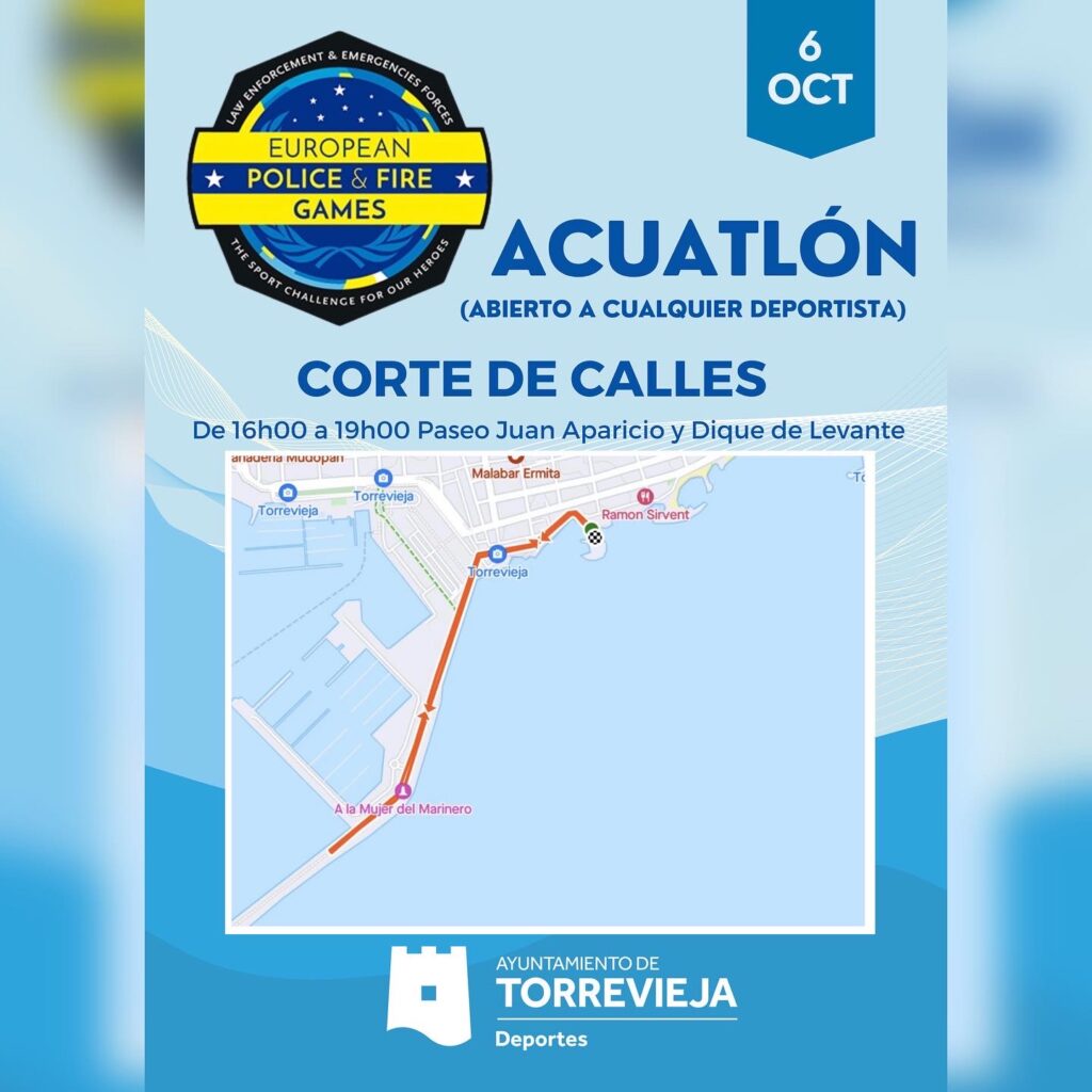 Juegos Europeos de Policías y Bomberos 2023 ‍♂️ACUATLÓN Open Torrevieja 2023