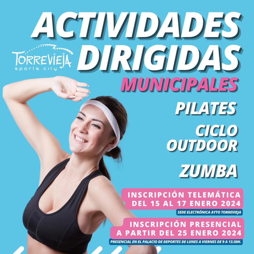 RECORDATORIO! A Partir del lunes 15 DE ENERO a las 9:00h. comienzan las nuevas inscripciones para las ACTIVIDADES DIRIGIDAS en la Concejalía de Deportes!!‍♂️