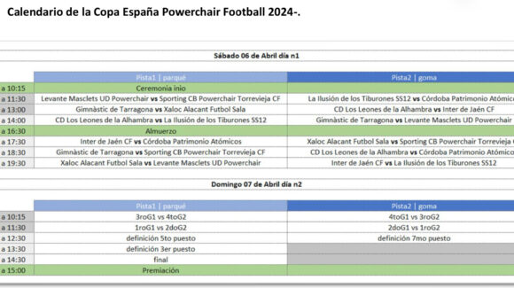 ‍⚽️Horarios Copa de España Powerchair Football 2024