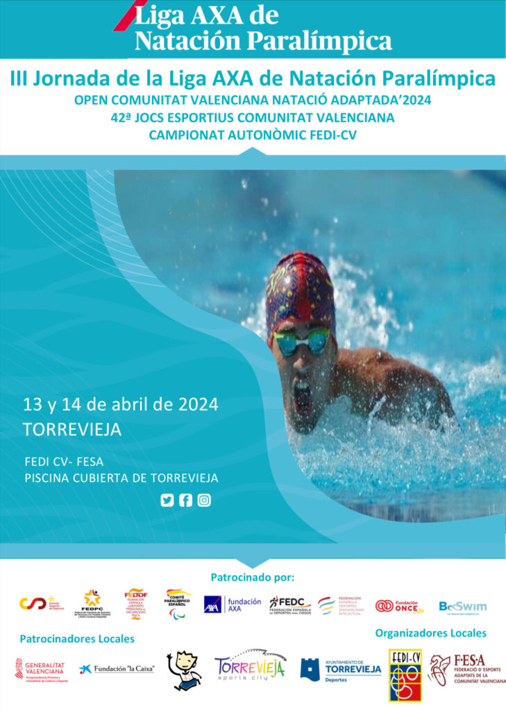 Este fin de semana, Torrevieja será epicentro nacional de la natación paralímpica con el Open de Natación Adaptada de la Comunidad Valenciana