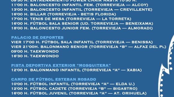 ¡AGENDA DEPORTIVA PARA ESTE FIN DE SEMANA! ¡AGENDA DEPORTIVA PARA ESTE FIN DE SEMANA!