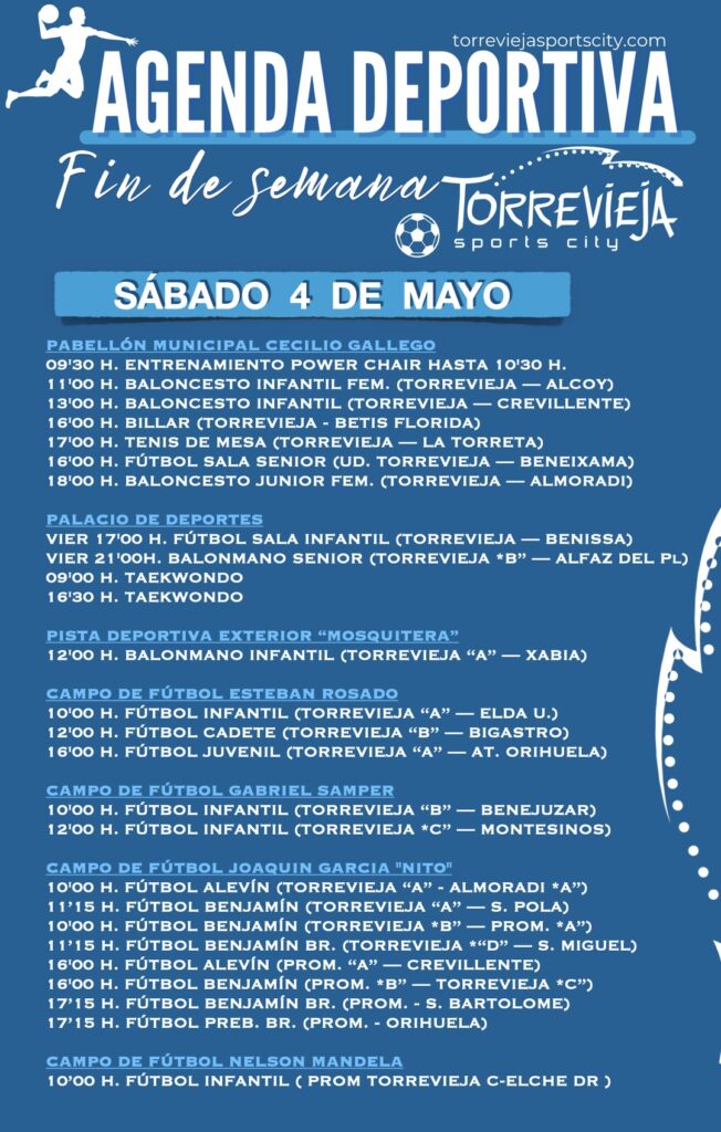 ¡AGENDA DEPORTIVA PARA ESTE FIN DE SEMANA!