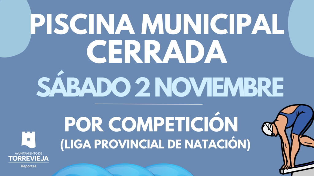 Piscina municipal cerrada sábado 2 noviembre