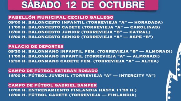 ¡AGENDA DEPORTIVA PARA ESTE FIN DE SEMANA! ¡AGENDA DEPORTIVA PARA ESTE FIN DE SEMANA!