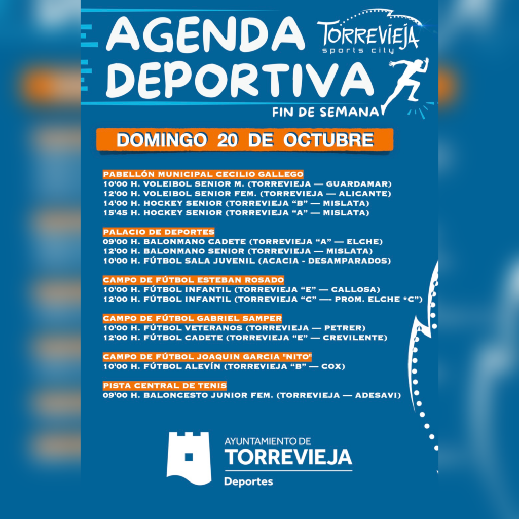 ¡AGENDA DEPORTIVA PARA ESTE FIN DE SEMANA!