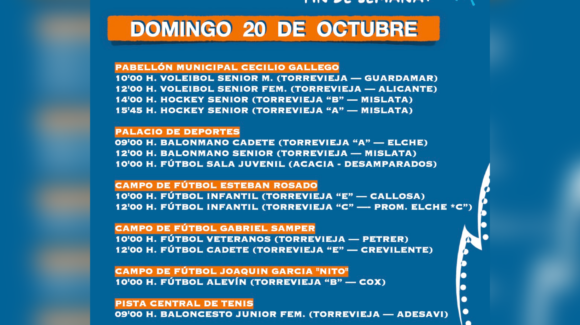 ¡AGENDA DEPORTIVA PARA ESTE FIN DE SEMANA! ¡AGENDA DEPORTIVA PARA ESTE FIN DE SEMANA!