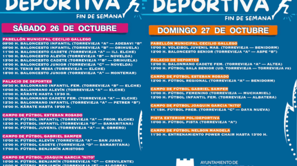 ¡AGENDA DEPORTIVA PARA ESTE FIN DE SEMANA!