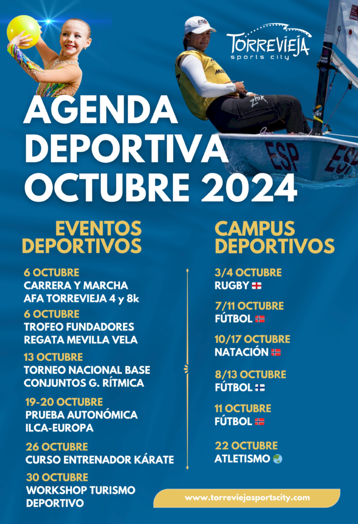 AGENDA DEPORTIVA PARA EL MES DE OCTUBRE