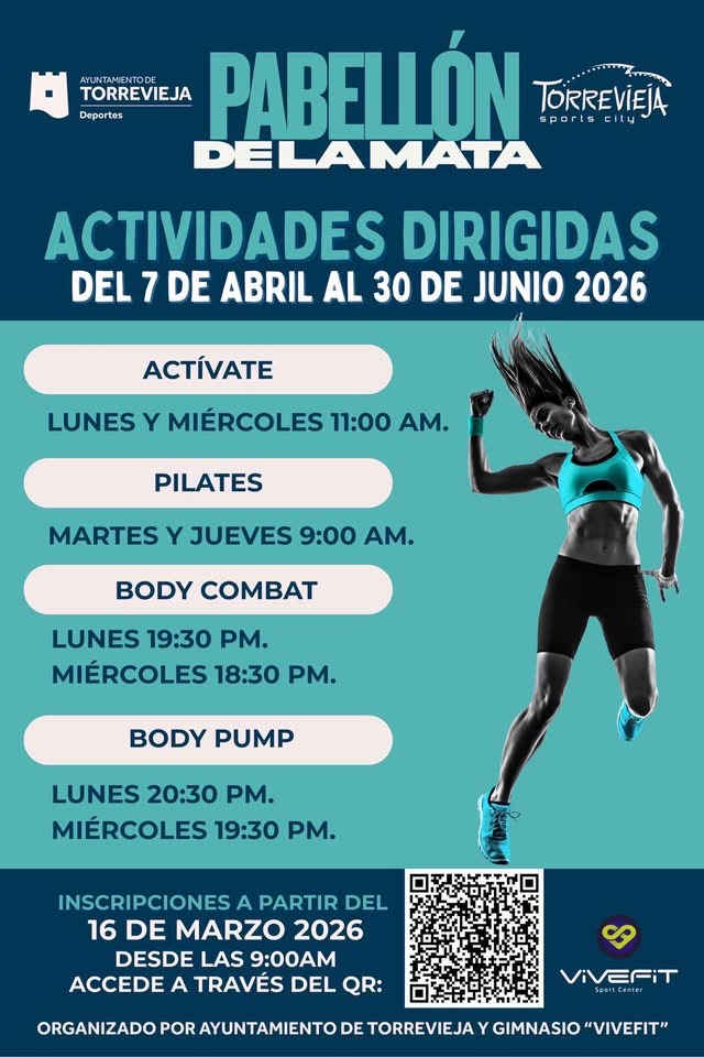 📣ACTIVIDADES DIRIGIDAS MUNICIPALES EN EL PABELLÓN DE LA MATA!!💪🏻💪🏻