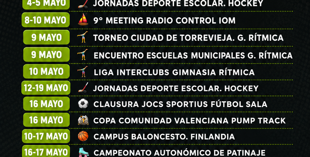 (Español) 🏅📅 TORREVIEJA PRESENTA SU AGENDA DEPORTIVA DE MAYO 2026