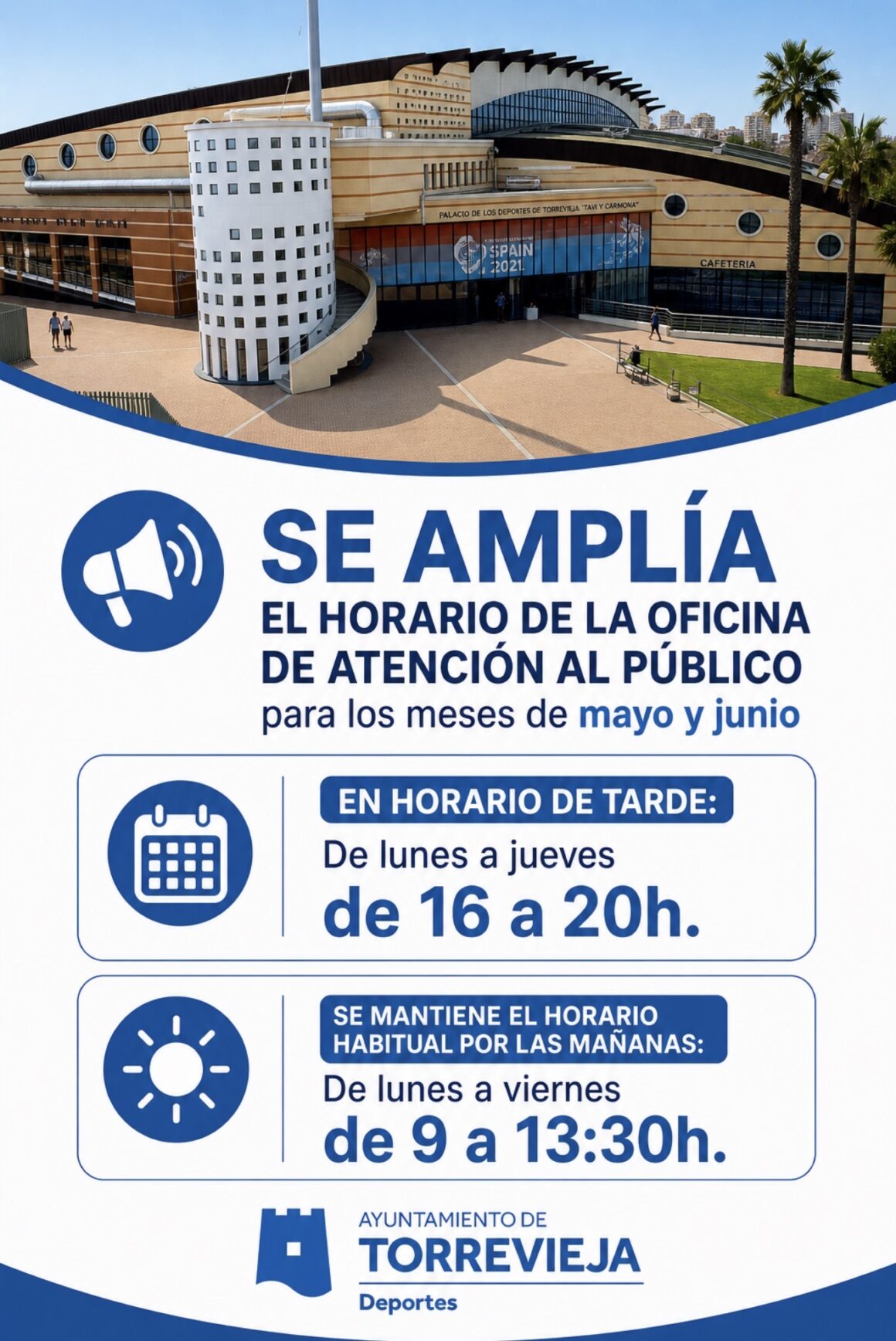 Ampliamos horario de oficina de atención al público