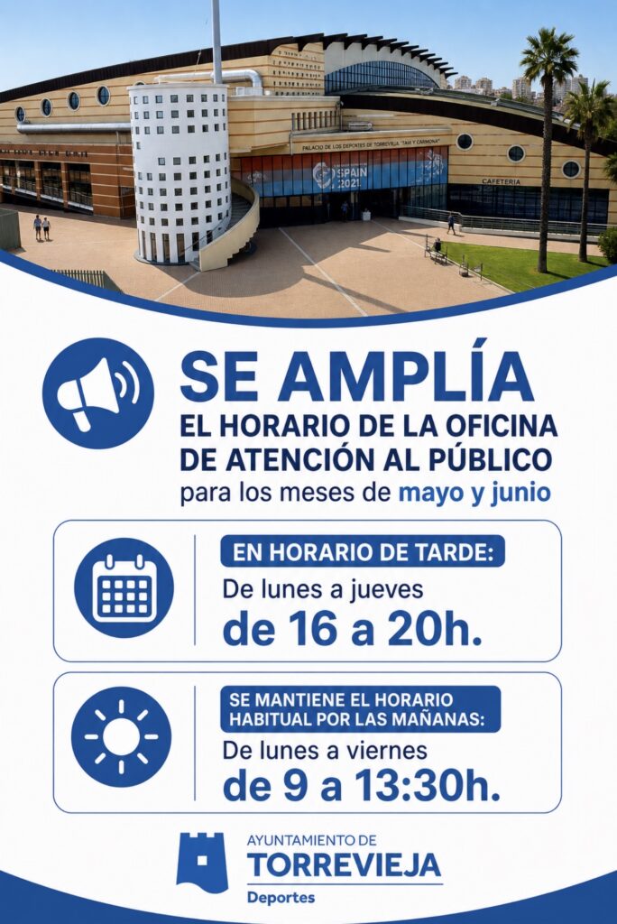Ampliamos horario de oficina de atención al público