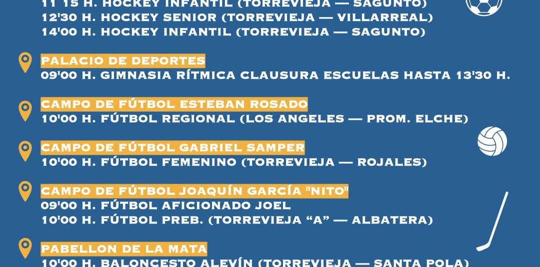 (Español) 📅 AGENDA DEPORTIVA | FIN DE SEMANA EN TORREVIEJA