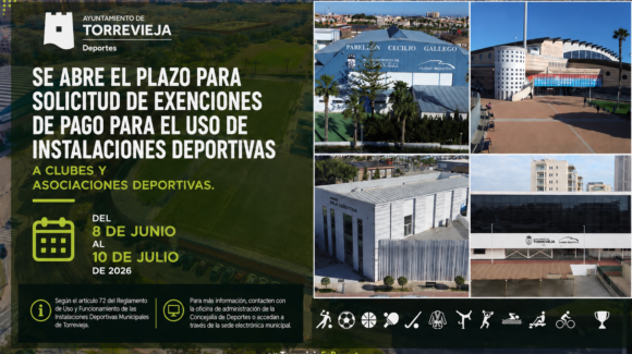 (Español) 📣 SE ABRE EL PLAZO PARA SOLICITUD DE EXENCIONES DE PAGO PARA EL USO DE INSTALACIONES DEPORTIVAS A CLUBES Y ASOCIACIONES DEPORTIVAS. (Español) 📣 SE ABRE EL PLAZO PARA SOLICITUD DE EXENCIONES DE PAGO PARA EL USO DE INSTALACIONES DEPORTIVAS A CLUBES Y ASOCIACIONES DEPORTIVAS.