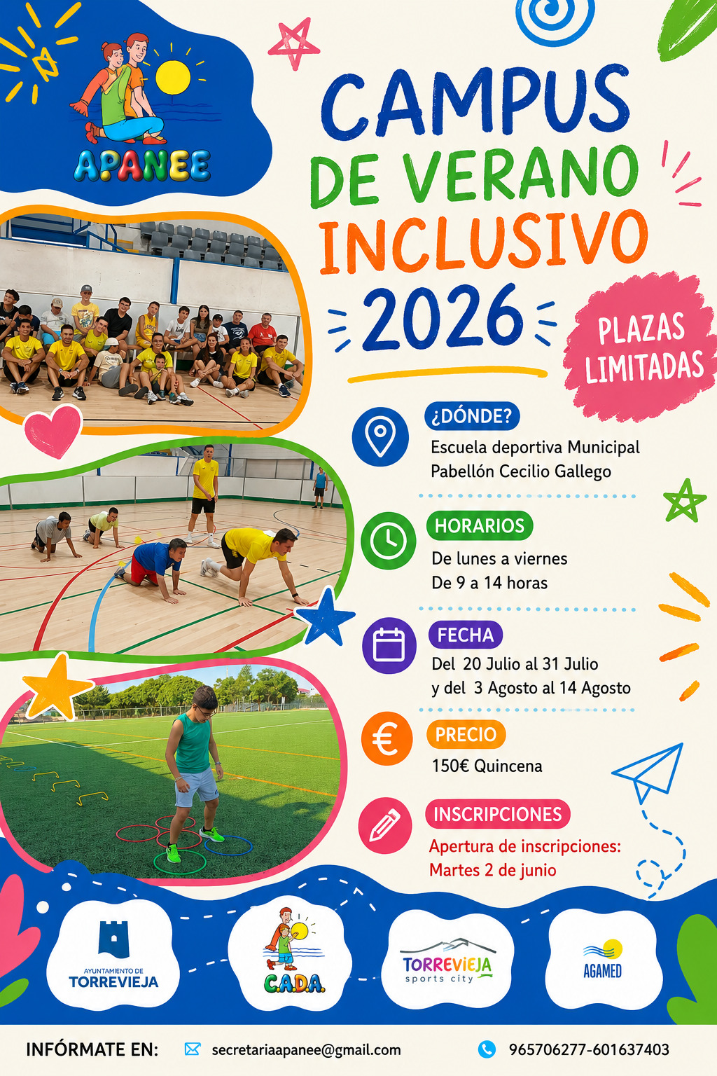 🌞🏀⚽ ¡Vuelve el Campus de Verano Inclusivo 2026 a Torrevieja! 💙💚🧡 🌞🏀⚽ ¡Vuelve el Campus de Verano Inclusivo 2026 a Torrevieja! 💙💚🧡