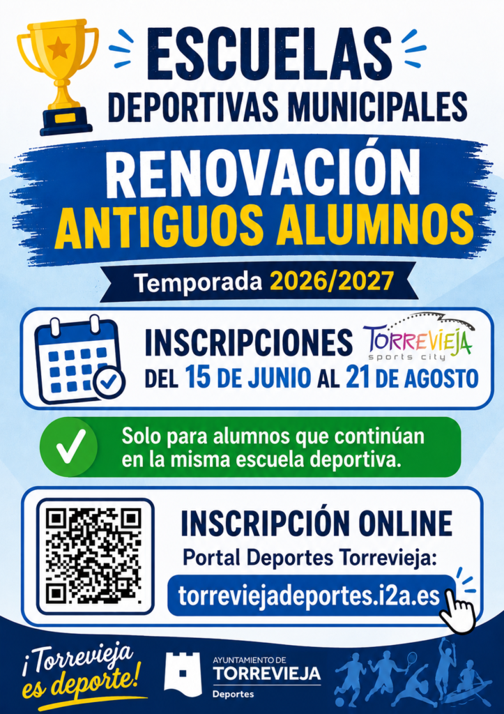 👉🏻El lunes 15 de junio comienzan las ✍️INSCRIPCIONES para los ANTIGUOS ALUMNOS de las ESCUELAS DEPORTIVAS MUNICIPALES