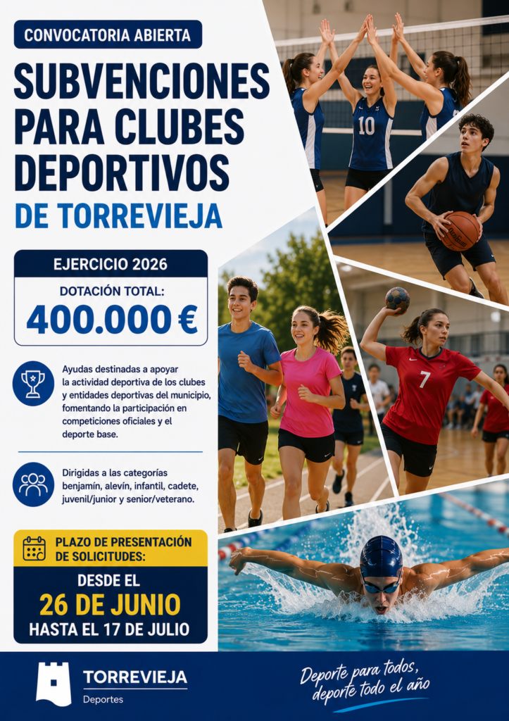📢 Subvenciones para Clubes Deportivos de Torrevieja 2026
