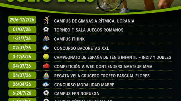 🏅 AGENDA DE EVENTOS Y CAMPUS DEPORTIVOS DE JULIO 2026 ☀️ 🏅 AGENDA DE EVENTOS Y CAMPUS DEPORTIVOS DE JULIO 2026 ☀️