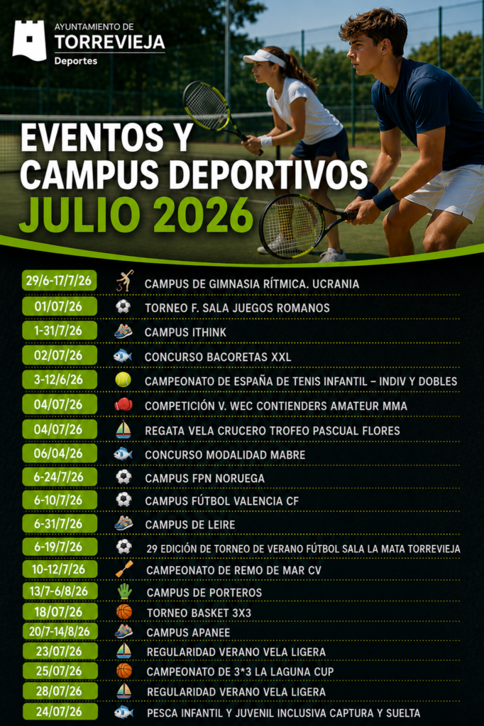 🏅 AGENDA DE EVENTOS Y CAMPUS DEPORTIVOS DE JULIO 2026 ☀️