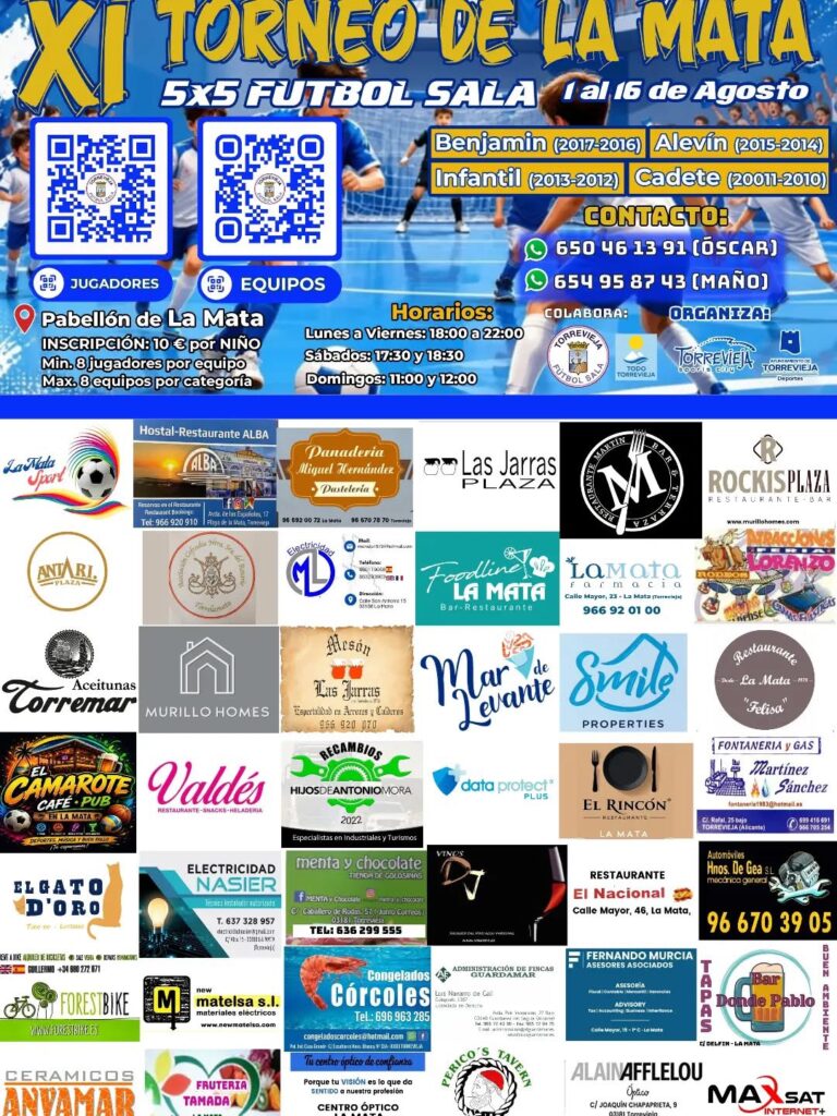 🏆 ¡Vuelve el XI Torneo de La Mata de Fútbol Sala 5×5! 🏆