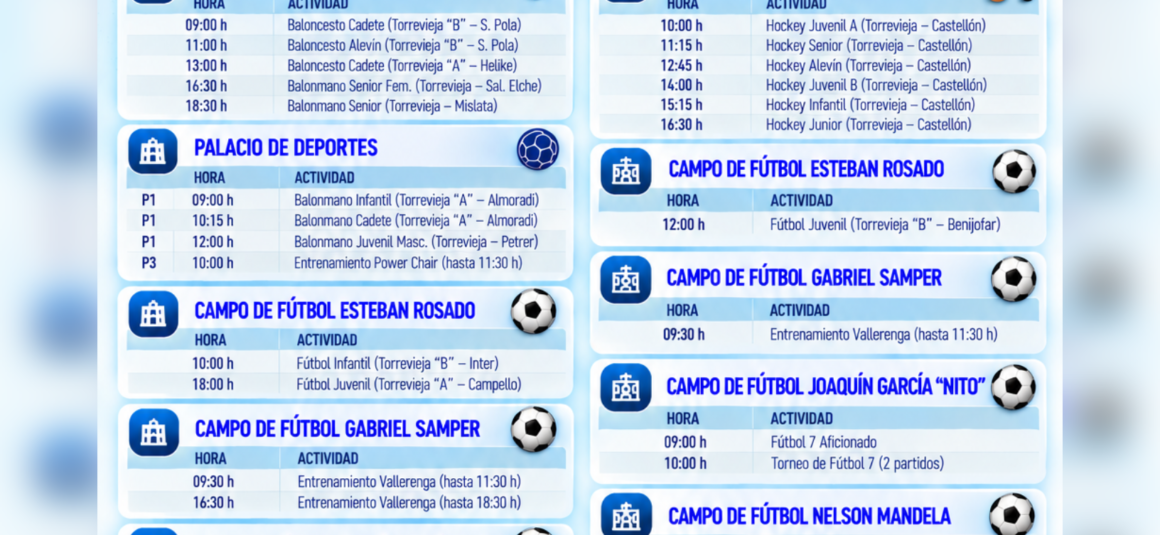 📅 AGENDA DEPORTIVA | FIN DE SEMANA EN TORREVIEJA 📅 AGENDA DEPORTIVA | FIN DE SEMANA EN TORREVIEJA