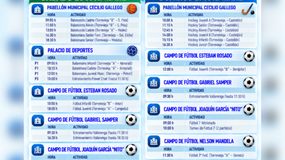 📅 AGENDA DEPORTIVA | FIN DE SEMANA EN TORREVIEJA