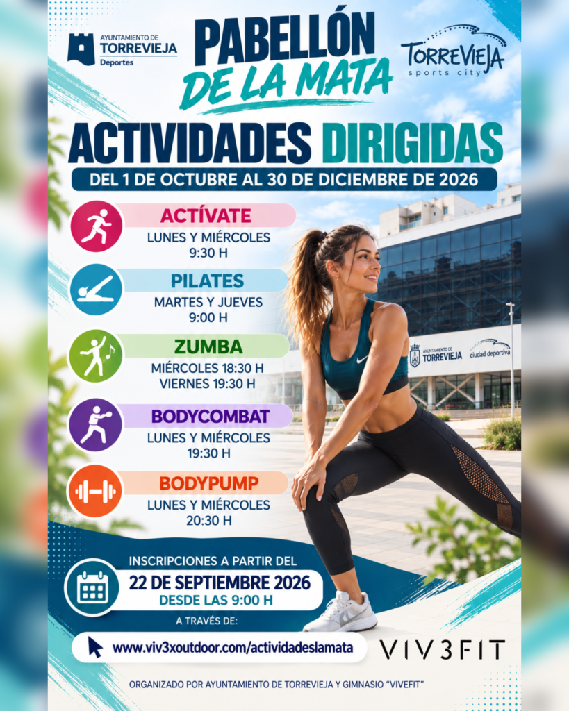 📣 ¡ACTIVIDADES DIRIGIDAS EN EL PABELLÓN DE LA MATA! 💪🏻
